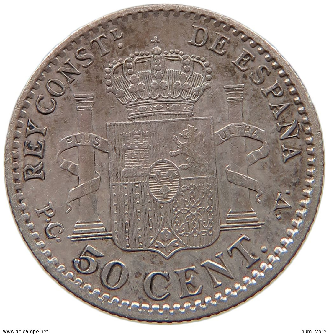 SPAIN 50 CENTIMOS 1904 Alfonso XIII. (1886–1941) #s017 0107 - Andere & Zonder Classificatie