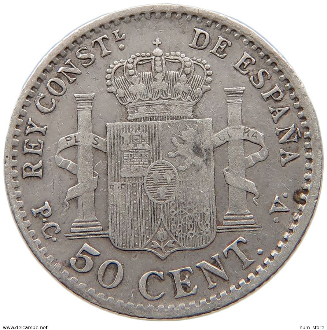 SPAIN 50 CENTIMOS 1904 Alfonso XIII. (1886–1941) #a033 0733 - Sonstige & Ohne Zuordnung