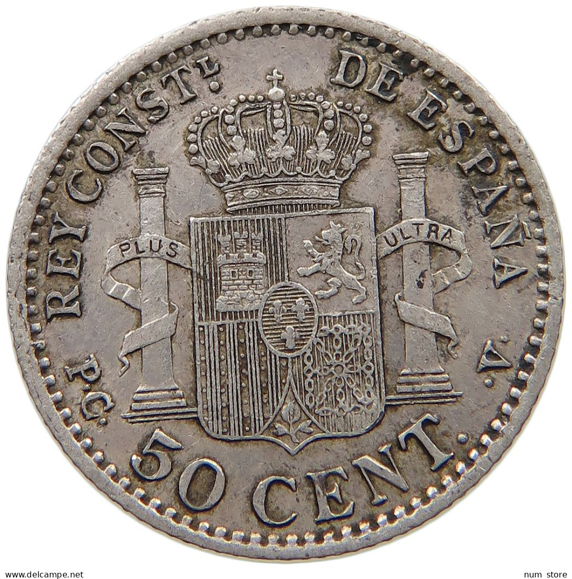 SPAIN 50 CENTIMOS 1904 Alfonso XIII. (1886–1941) #a033 0103 - Andere & Zonder Classificatie