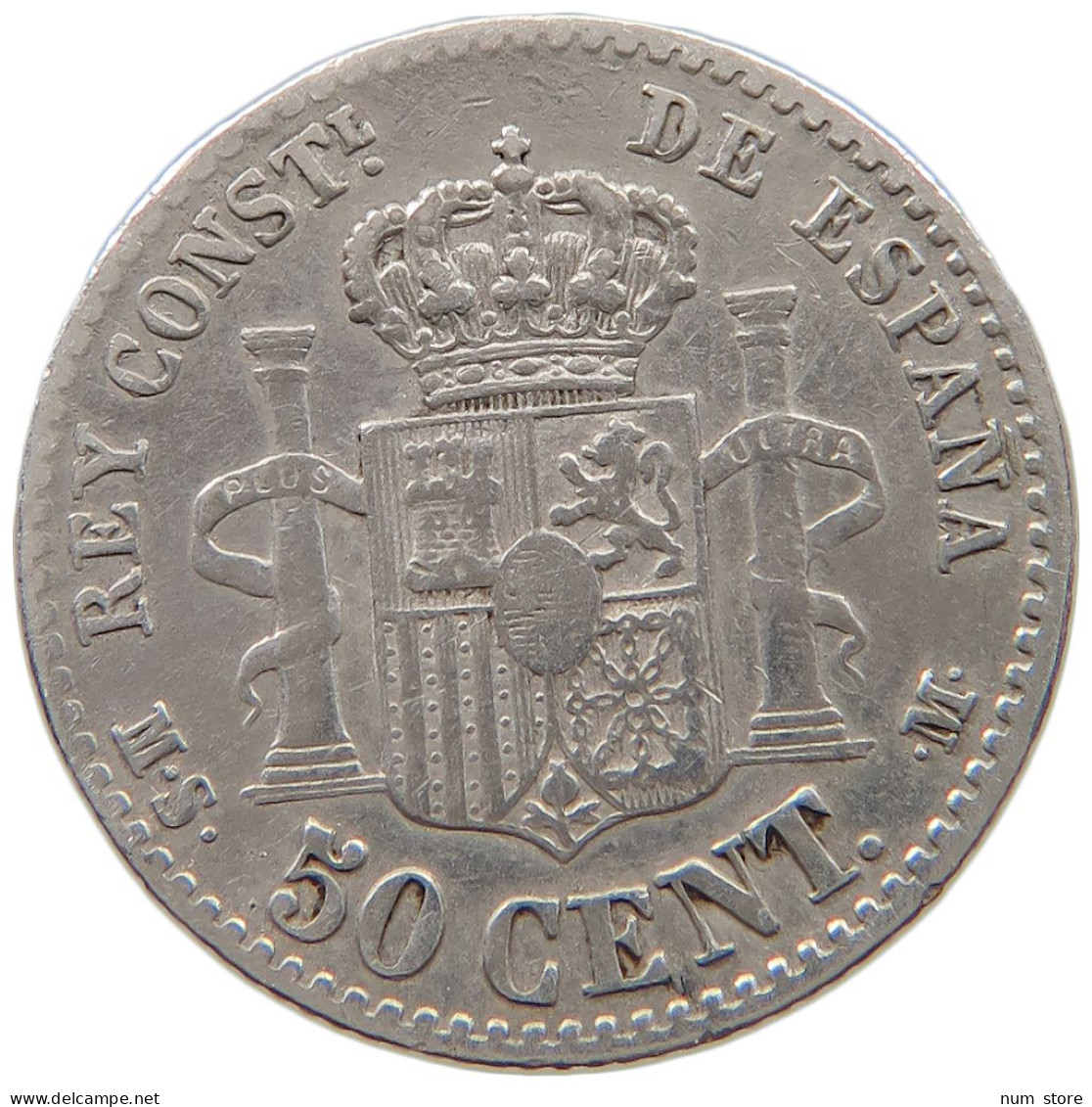 SPAIN 50 CENTIMOS 1880 Alfonso XII. (1874–1885) #a045 0803 - Other & Unclassified