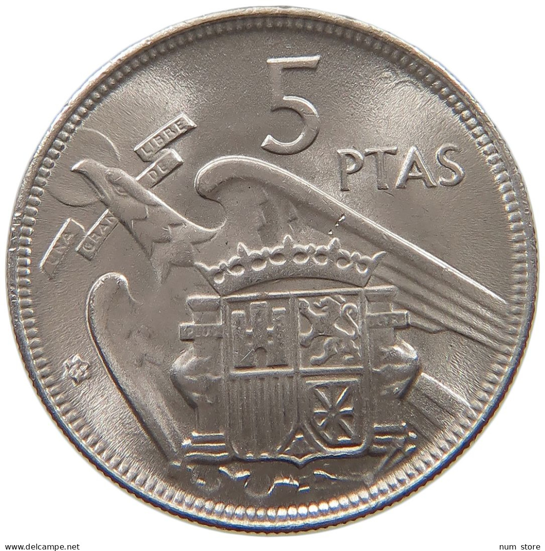 SPAIN 5 PESETAS 1957 69 Francisco Franco 1939-1975 #s079 0541 - 5 Pesetas