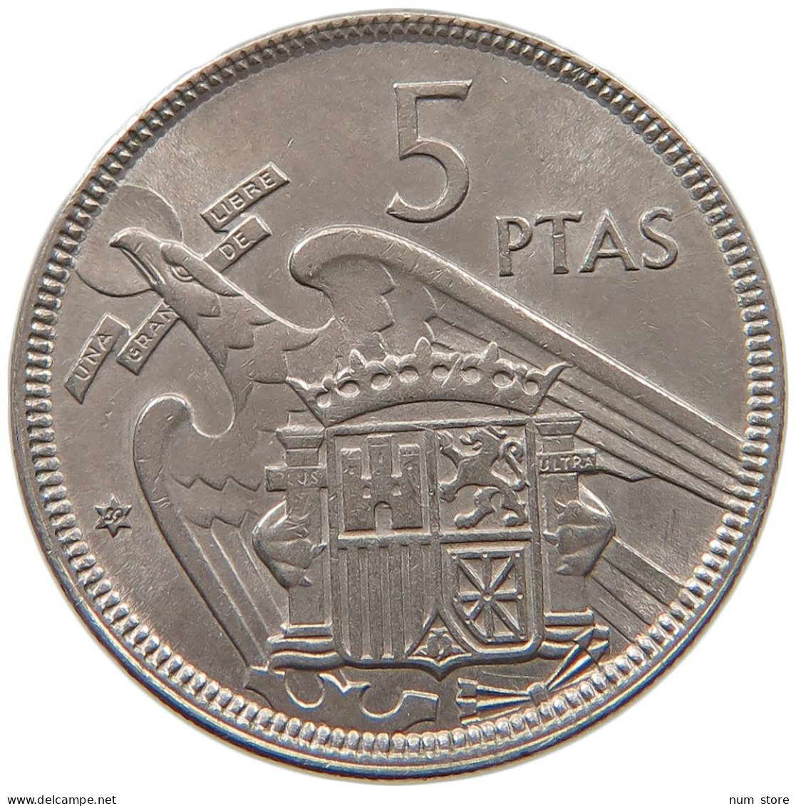SPAIN 5 PESETAS 1957 59 Francisco Franco 1939-1975 #a034 0609 - 5 Pesetas