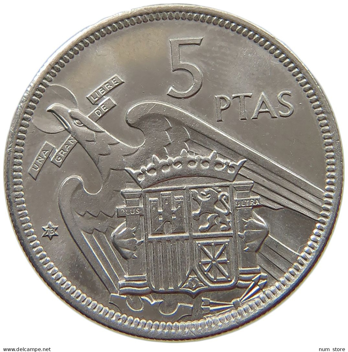 SPAIN 5 PESETAS 1957 73 Francisco Franco 1939-1975 #s070 0451 - 5 Pesetas