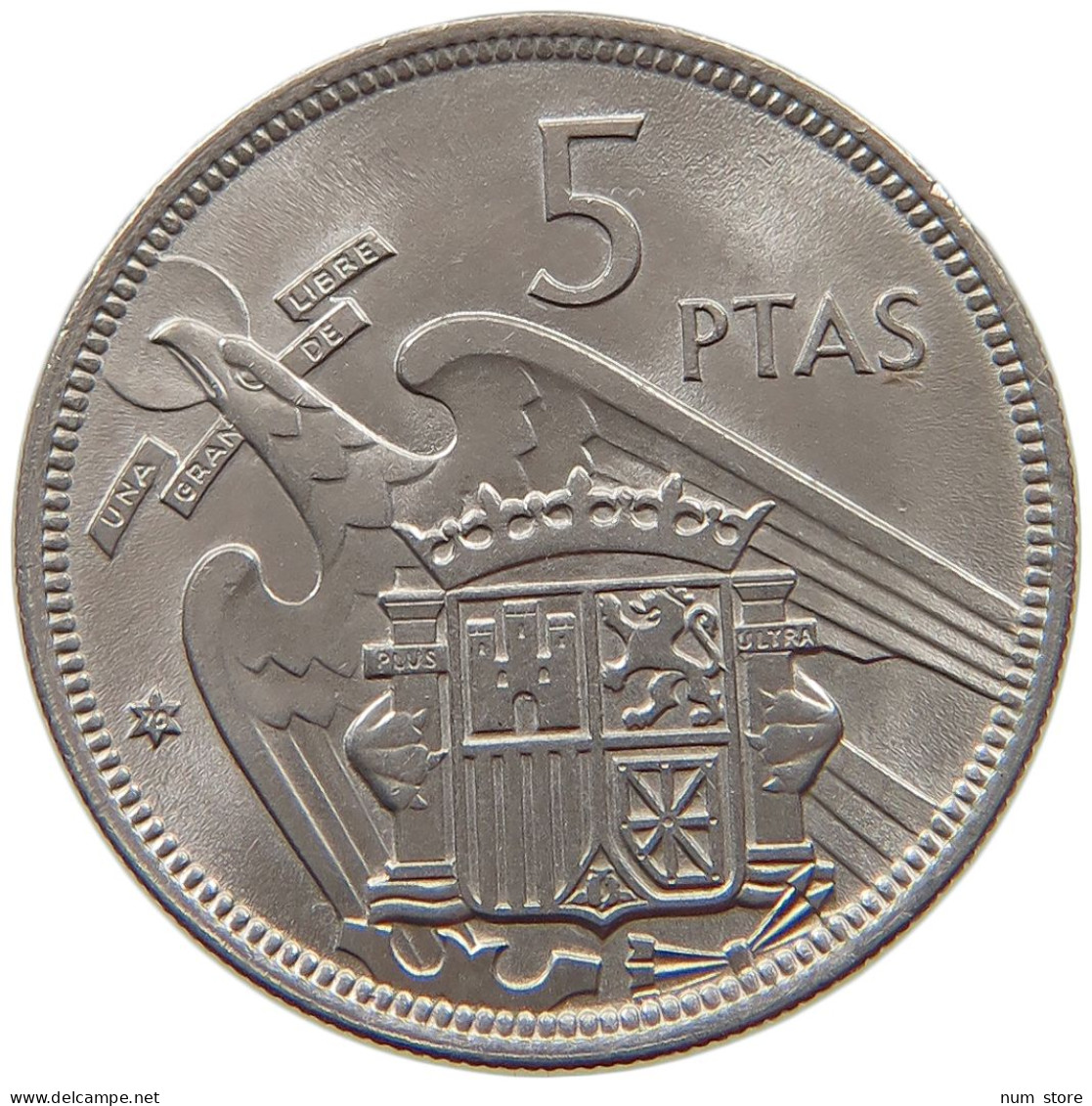 SPAIN 5 PESETAS 1957 70 Francisco Franco 1939-1975 #a017 0111 - 5 Pesetas