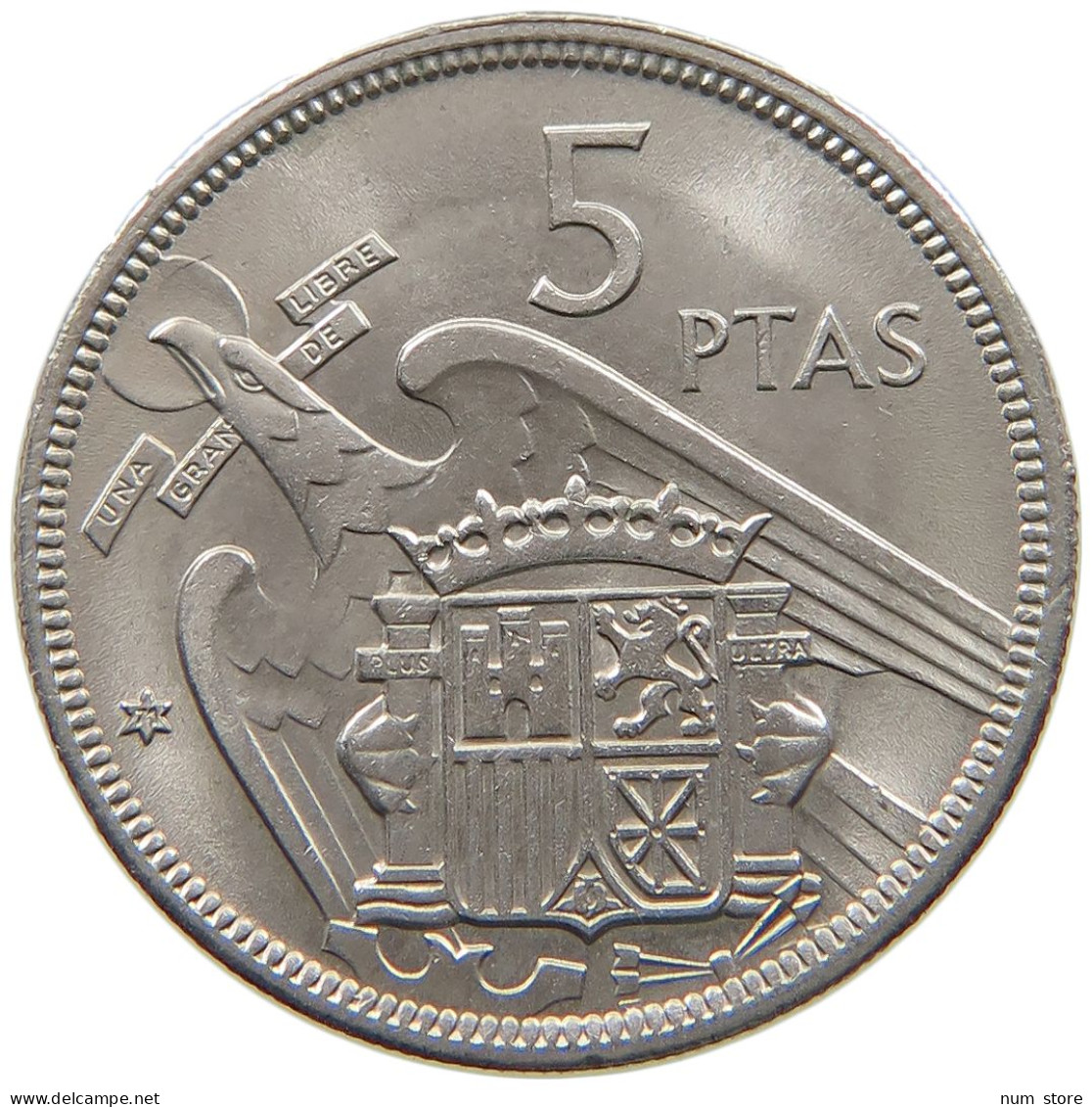 SPAIN 5 PESETAS 1957 71 Francisco Franco 1939-1975 #s065 0477 - 5 Pesetas