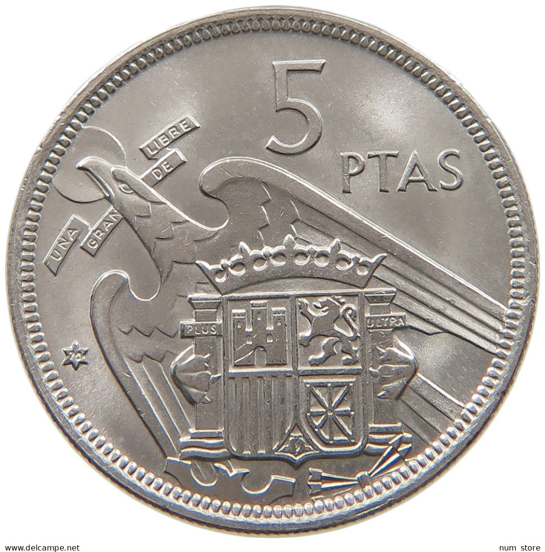 SPAIN 5 PESETAS 1957 70 Francisco Franco 1939-1975 #s065 0497 - 5 Pesetas