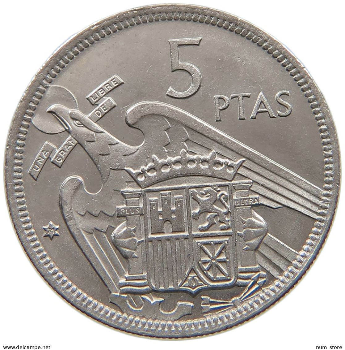 SPAIN 5 PESETAS 1957 71 Francisco Franco 1939-1975 #s065 0469 - 5 Pesetas