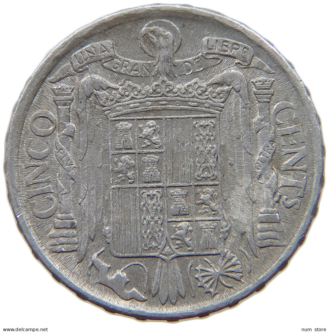 SPAIN 5 CENTIMOS 1941 Alfonso XIII. (1886–1941) V IN ULTRA ON PILAR #s069 0657 - Sonstige & Ohne Zuordnung