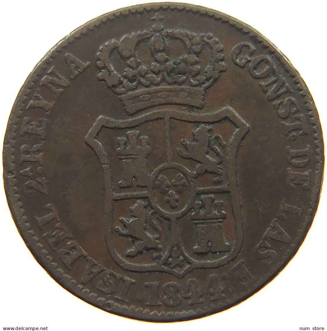 SPAIN 3 QUARTOS 1844 Isabell II. (1833–1868) CATALONIA #t001 0099 - Monedas Provinciales