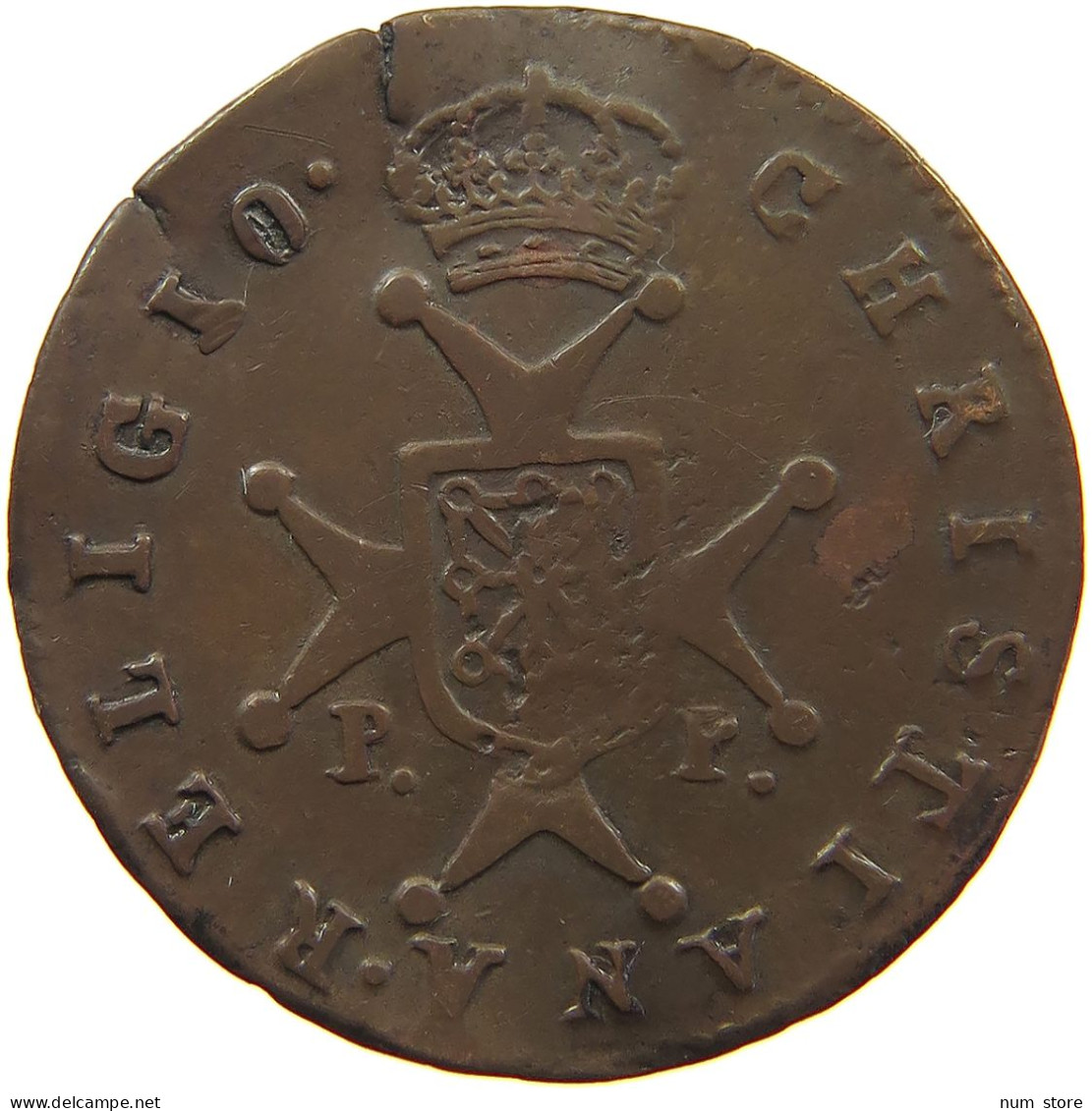 SPAIN 3 MARAVEDIS 1820 NAVARRA #t138 0093 - Monedas Provinciales