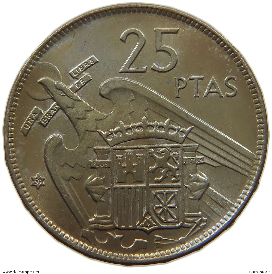 SPAIN 25 PESETAS 1957 59 Francisco Franco 1939-1975 #s070 0301 - 25 Pesetas