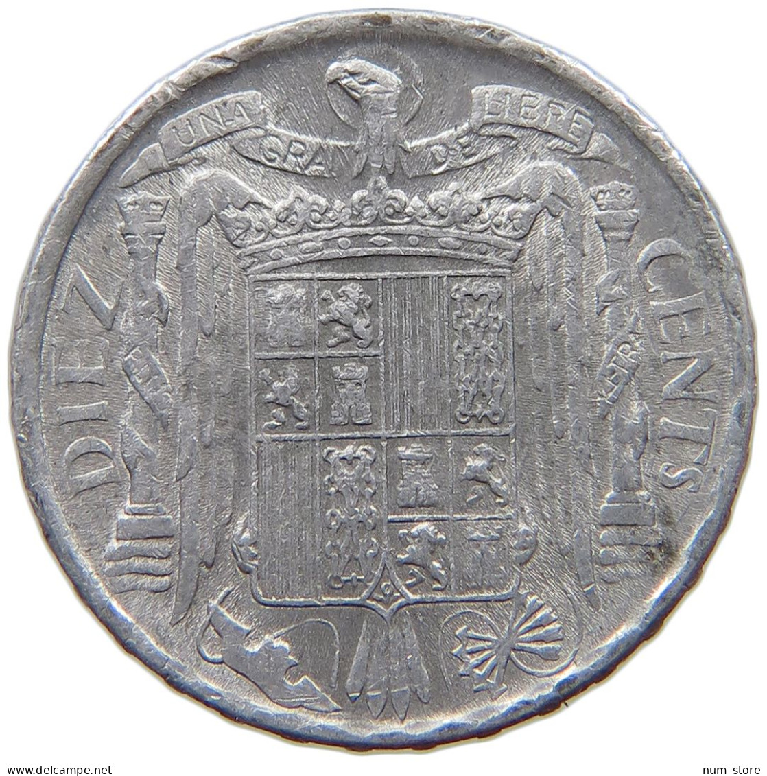 SPAIN 10 CENTIMOS 1945 Francisco Franco 1939-1975 #s069 0103 - 10 Centesimi