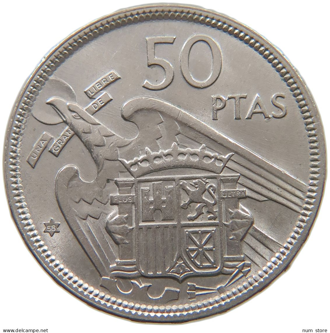 SPAIN 50 PESETAS 1957 58 Francisco Franco 1939-1975 #a042 0471 - 50 Peseta