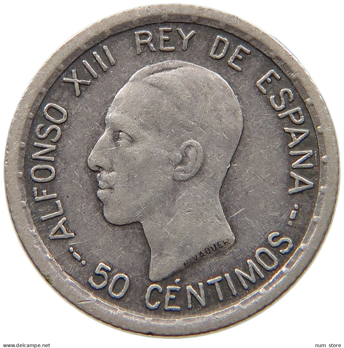 SPAIN 50 CENTIMOS 1926 Alfonso XIII. (1886–1941) #t112 0267 - Sonstige & Ohne Zuordnung