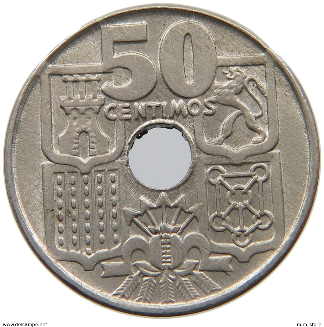 SPAIN 50 CENTIMOS 1949 Francisco Franco 1939-1975 #s065 0553 - 50 Peseta