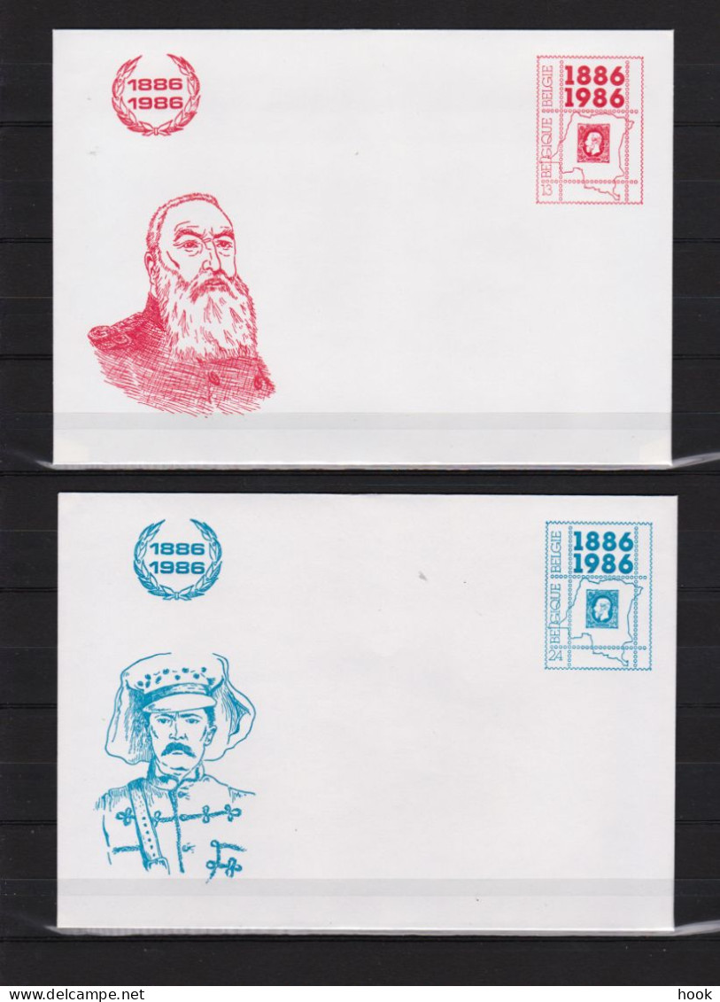 Les Enveloppes Préaffranchies Léopold II & Stanley émises En 1986. - Enveloppes-lettres