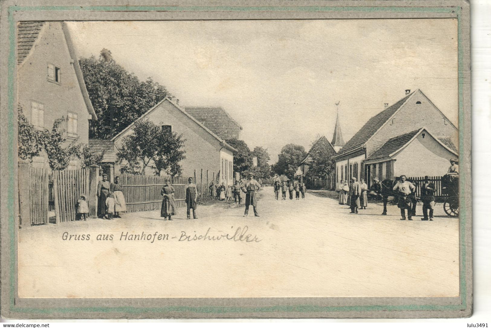 CPA - BISCHWILLER-HANHOFEN (67) - Carte GRUSS - Aspect De La Rue Principale En 1907 - Bischwiller