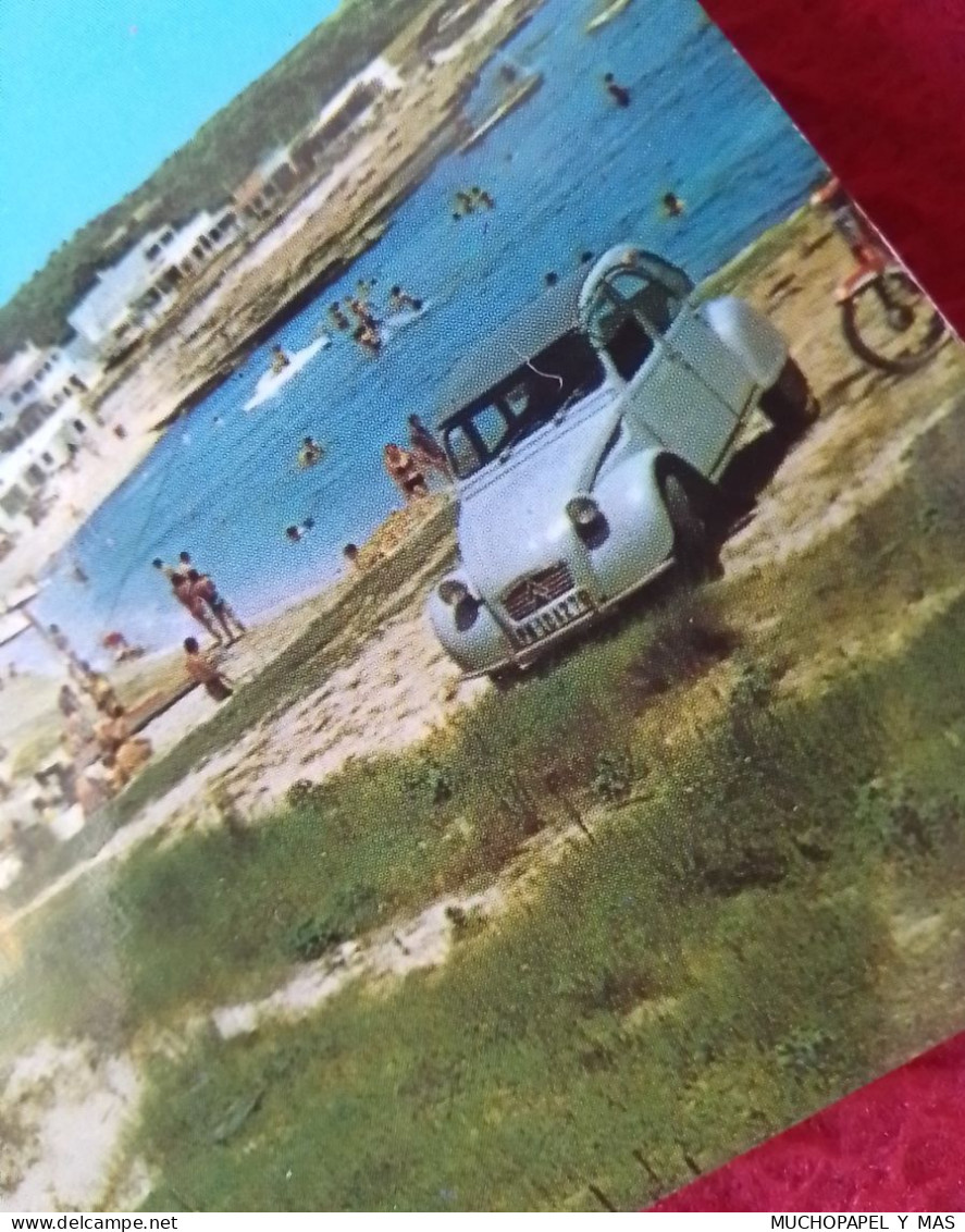 TARJETA POSTAL POST CARD CARTE POSTALE DE MENORCA HOTEL PUEBLO Y PUNTA PRIMA BALEARES..CITROËN 2 CV..CAR VOITURE COCHE.. - Menorca