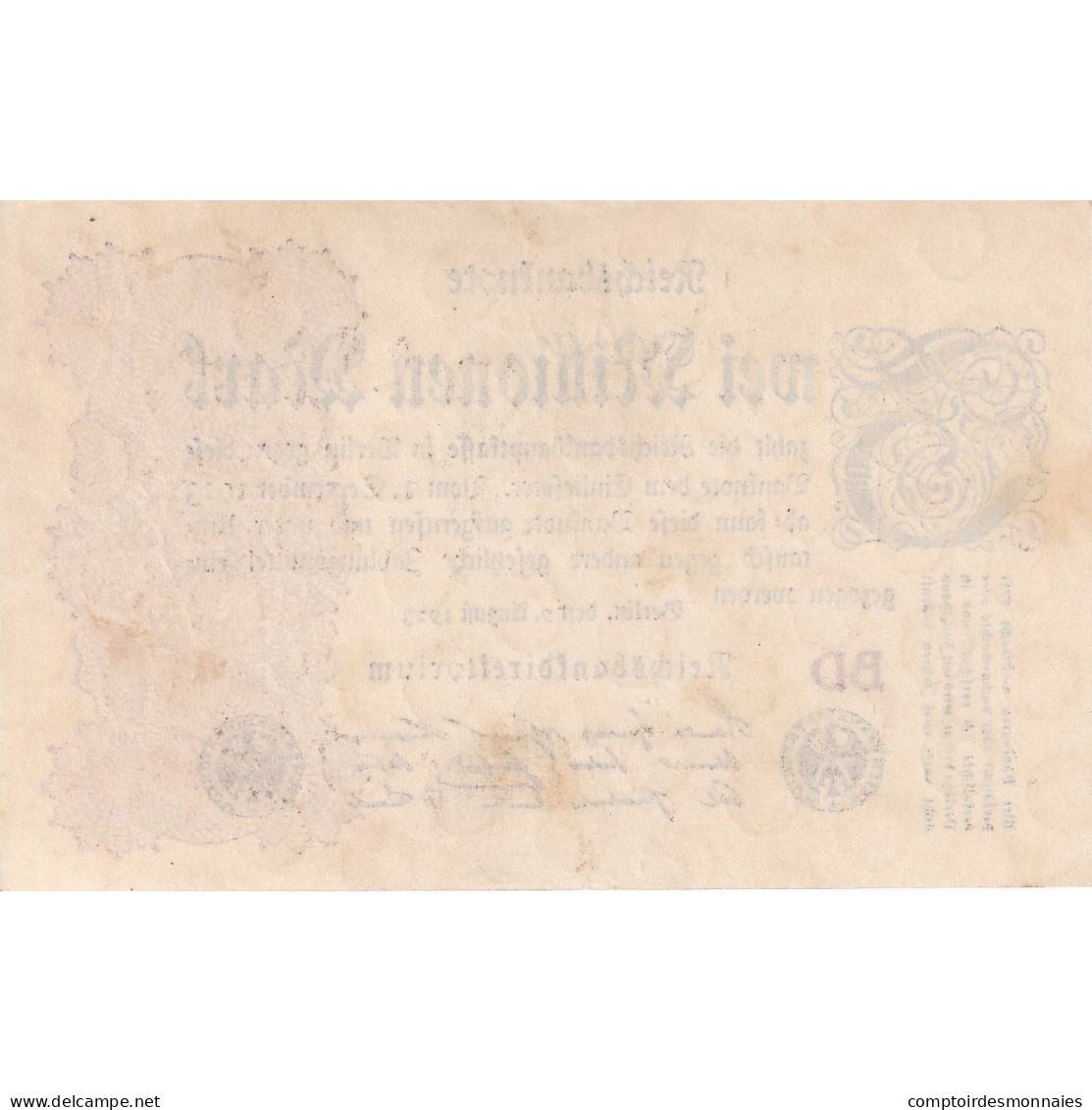 Billet, Allemagne, 2 Millionen Mark, 1923, KM:104a, TTB - 2 Millionen Mark