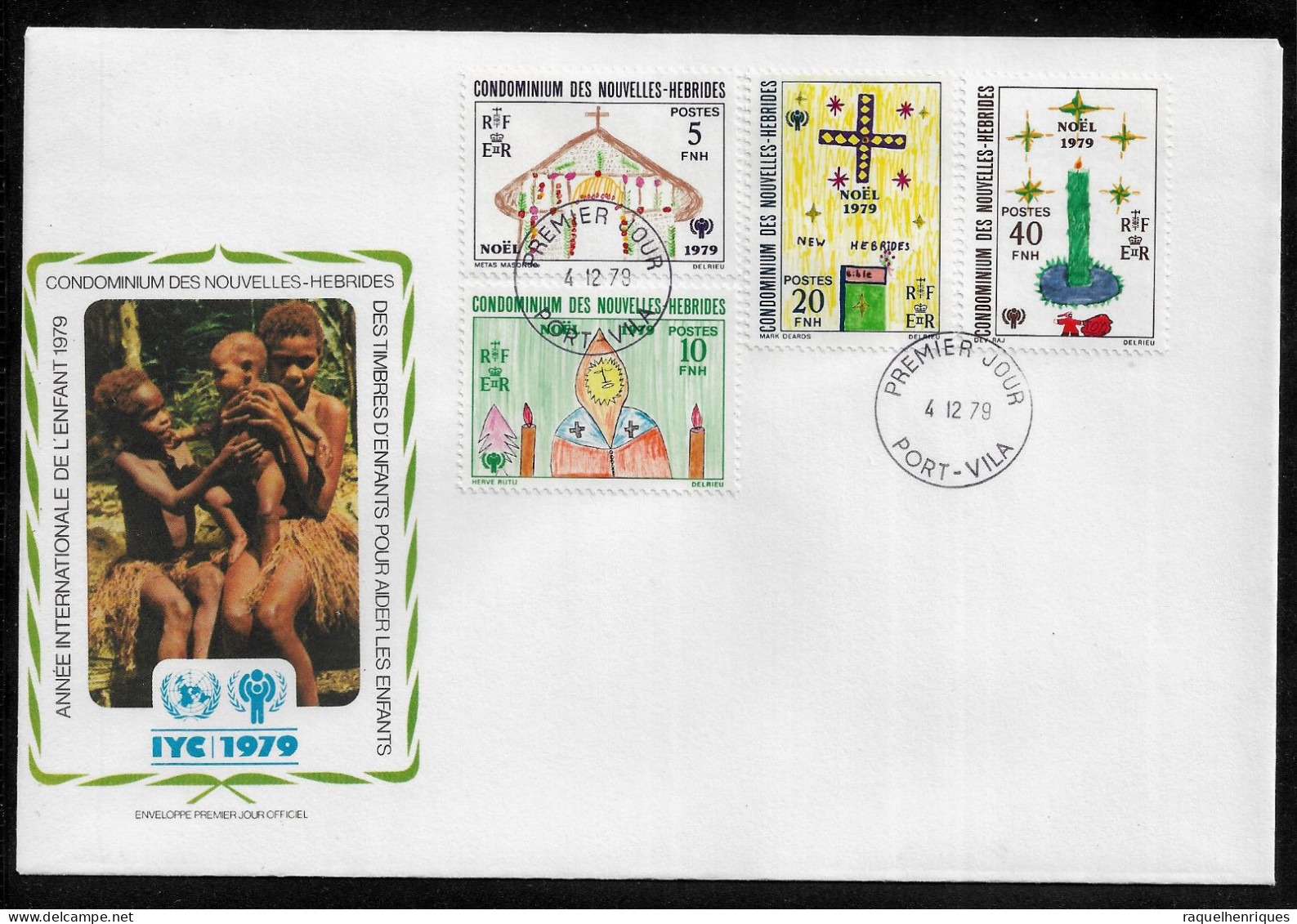 NEW HEBRIDES FDC COVER - 1979 International Year Of The Child FRENCH SET FDC (FDC79#04) - Briefe U. Dokumente