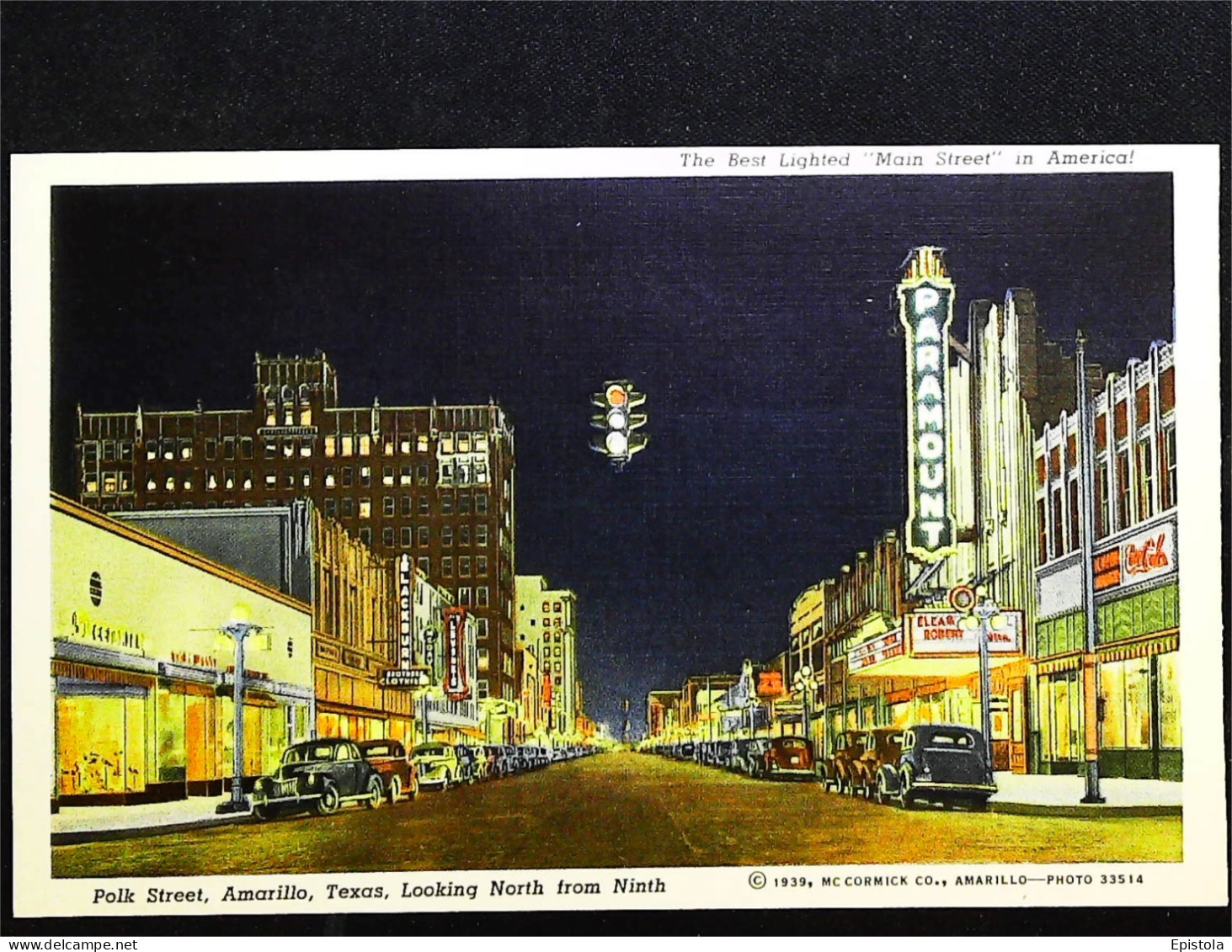 ► Polk Street PARAMOUNT Cinema - Carte Fine Recto Verso Provenance Carnet  Amarillo West Texas. 1930s - Amarillo