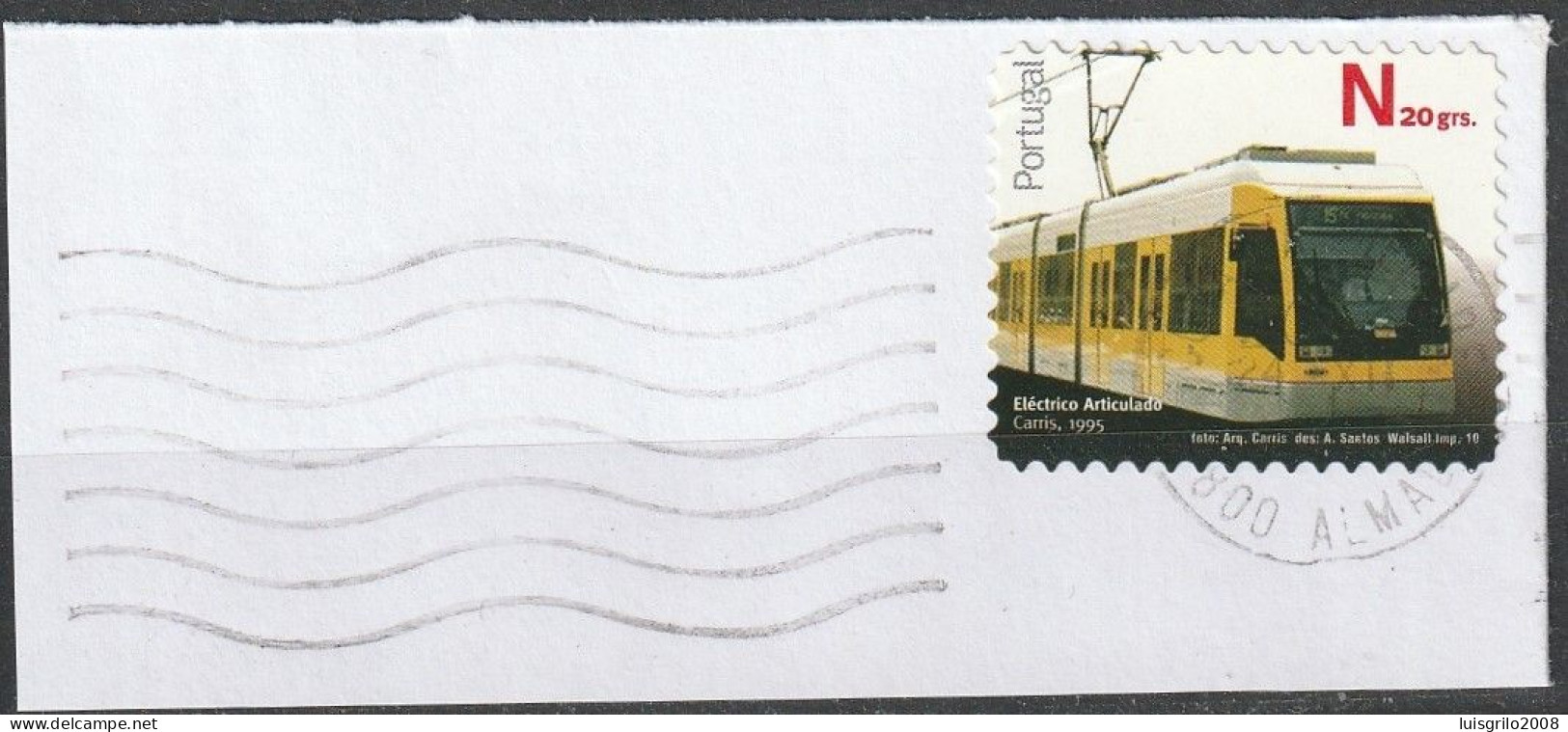 Portugal, 2010 - Transportes Colectivos, N20grs.-|- Postmark - Almada? // Mundifil - 3933  .  Fragment - Oblitérés