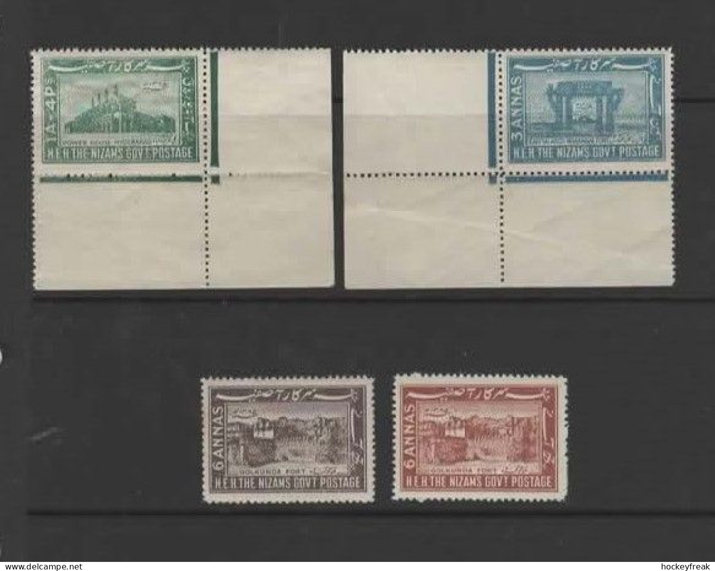 Hyderabad 1937-1949 - HEH The Nizam's Govt - Set Of 3 + 6a Red-brown SG55-57 & 57a MNH Cat £32 - MUST See Description - Hyderabad