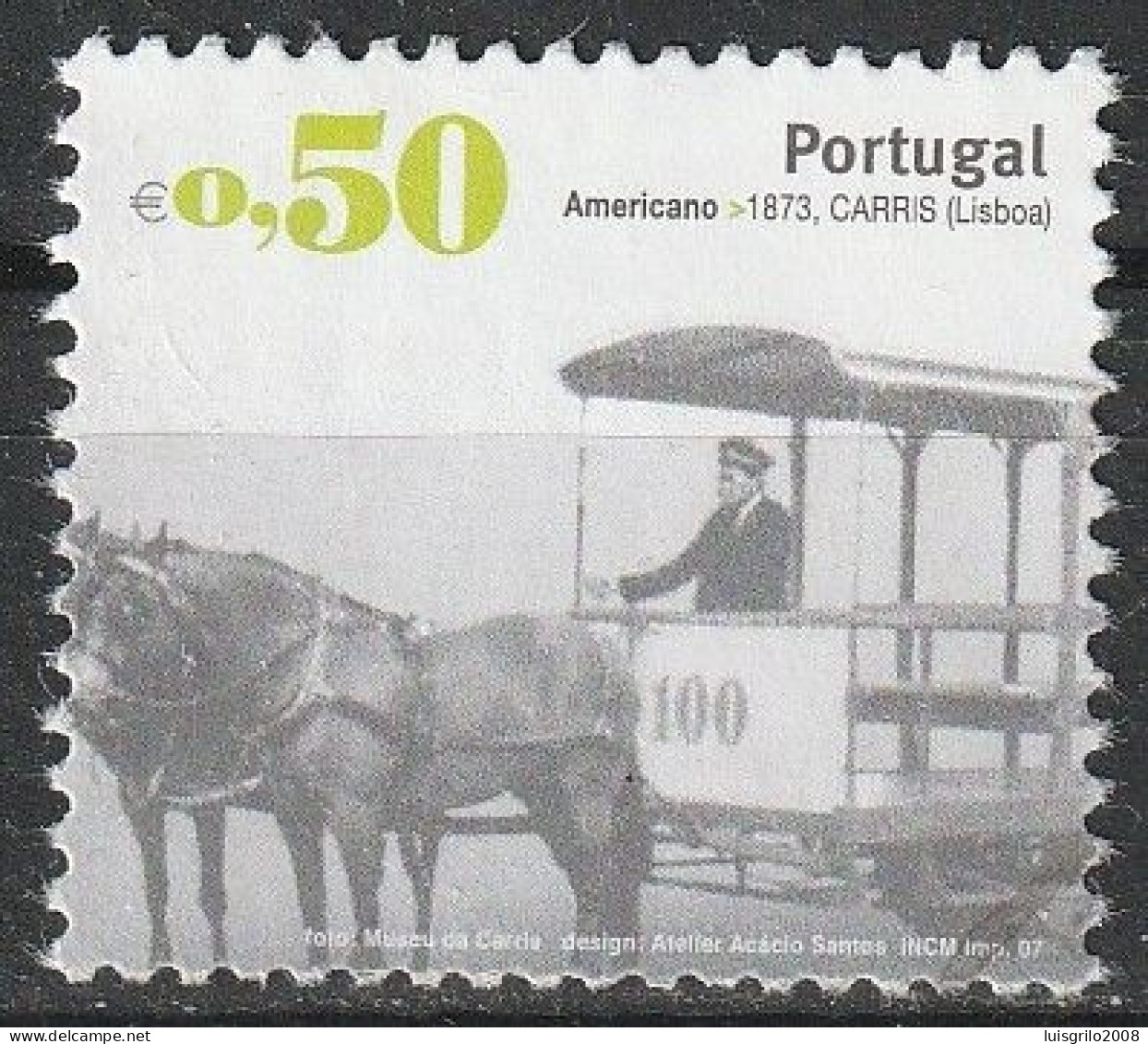 Portugal, 2007 - Transportes Colectivos, €0,50 -|- Mundifil - 3524 - Oblitérés
