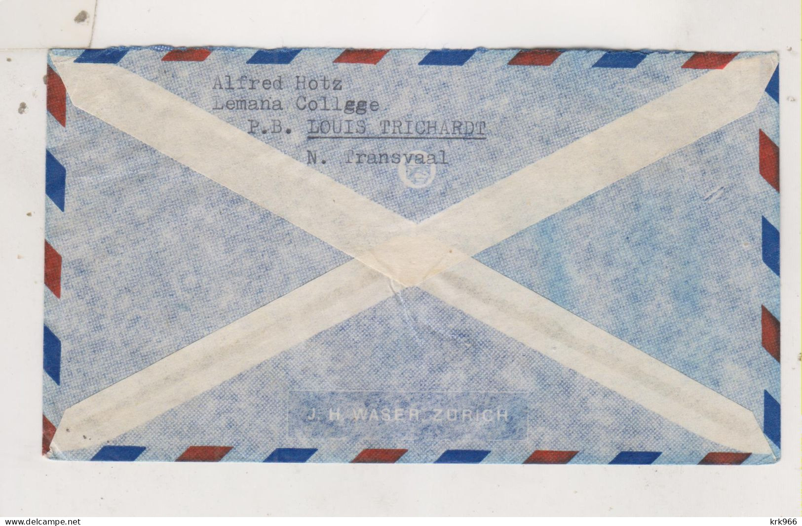 SOUTH AFRICA 1952 LOUIS TRIHARDT Nice Airmail Cover To Switzerland - Poste Aérienne