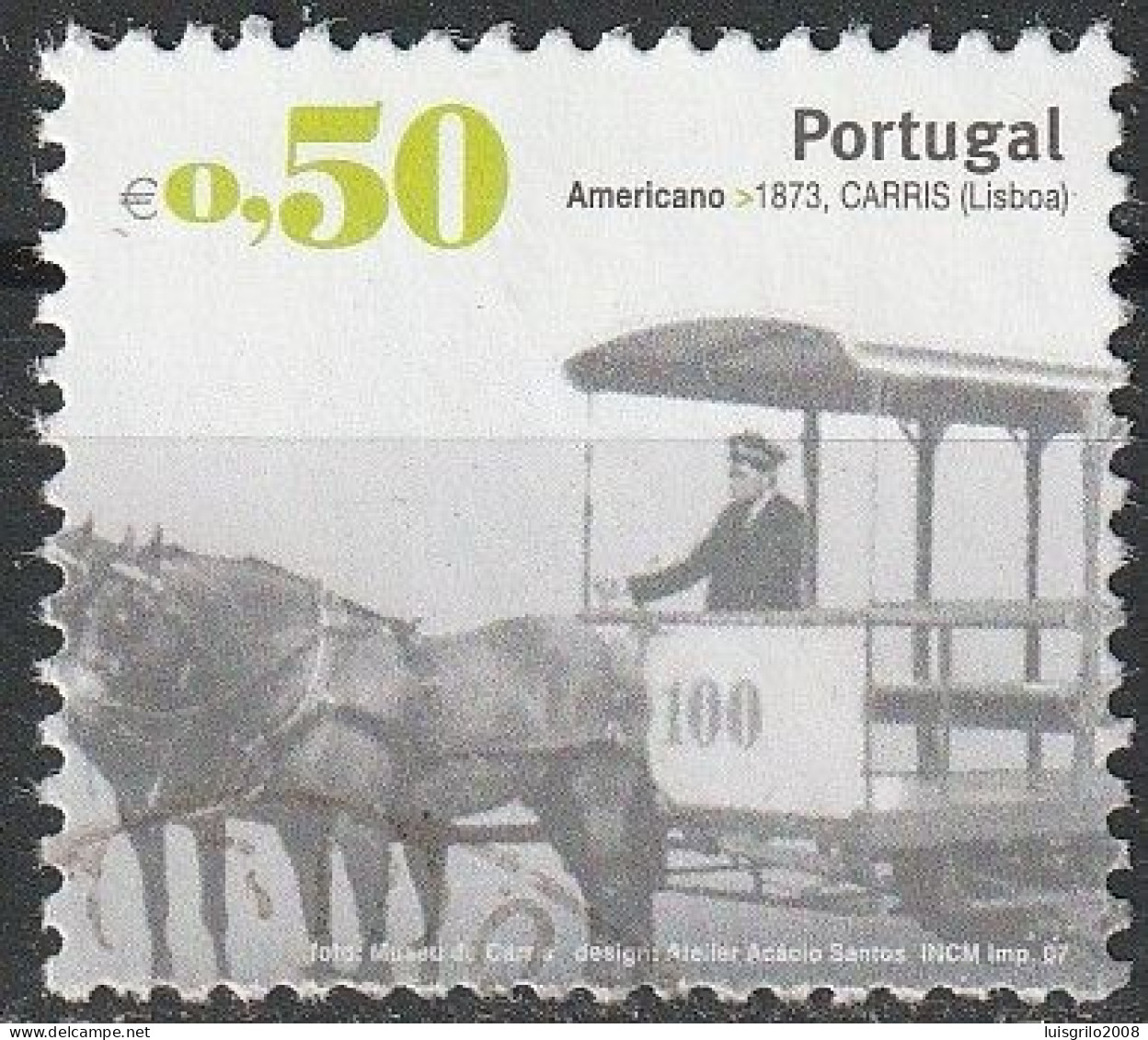 Portugal, 2007 - Transportes Colectivos, €0,50 -|- Mundifil - 3524 - Gebruikt