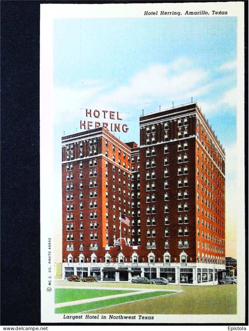 ► The Hospitals & Hotel Herring - Carte Fine Recto Verso Provenance Carnet  Amarillo West Texas. 1930s - Amarillo