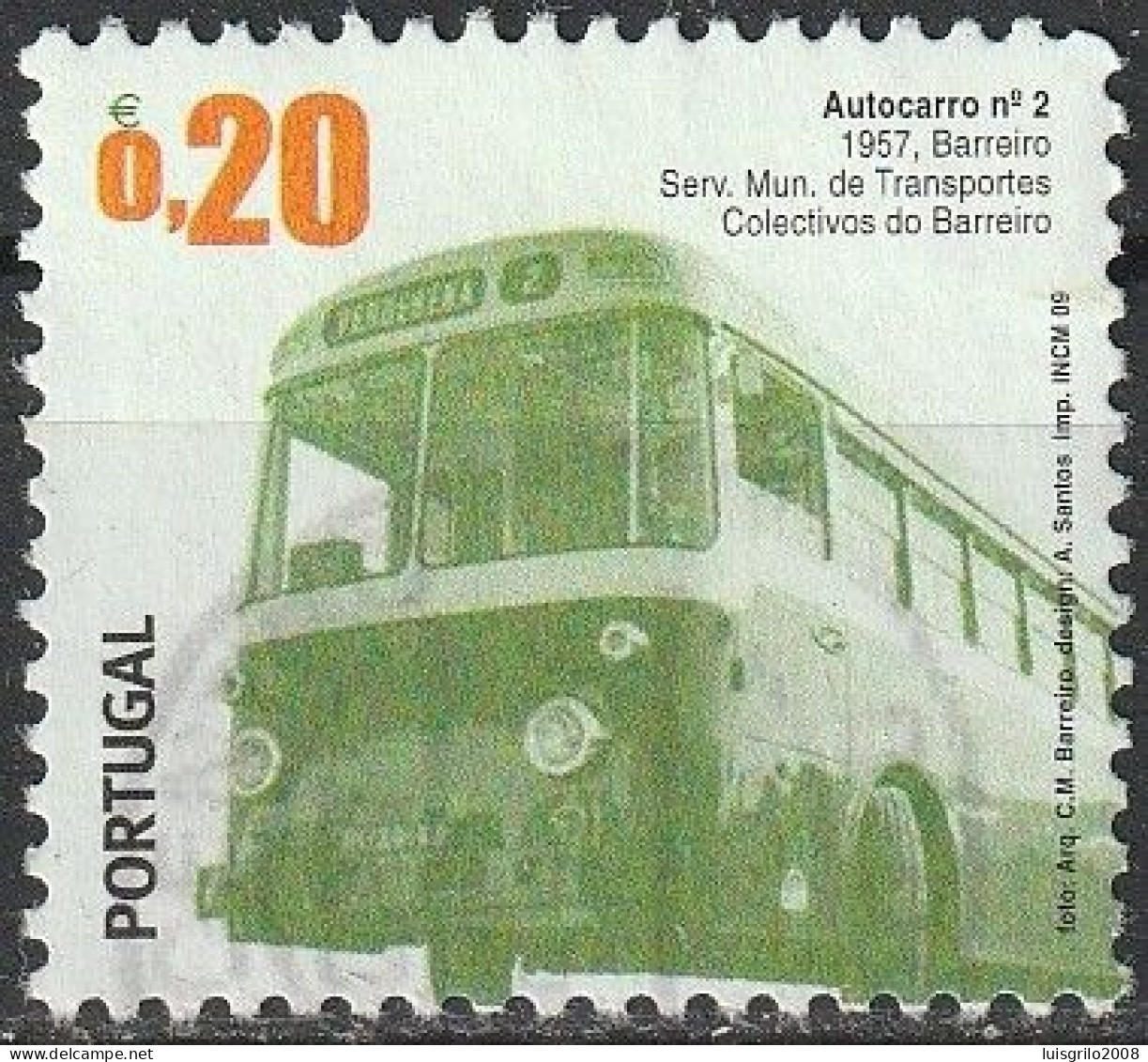 Portugal, 2009 - Transportes Colectivos, €0,20 -|- Mundifil - 3798 - Gebruikt