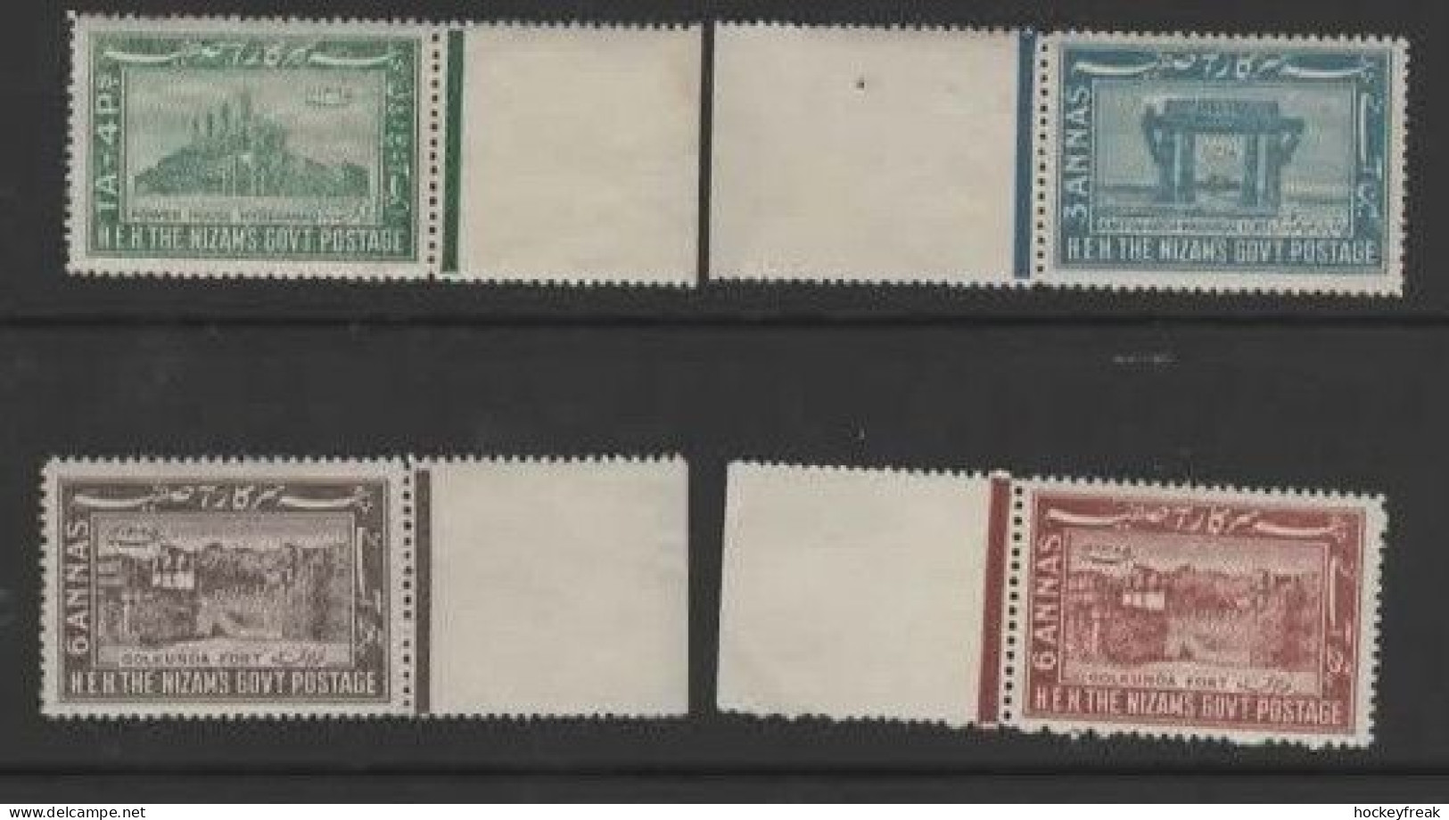 Hyderabad 1937-1949 - HEH The Nizam's Govt - Set Of 3 + 6a Red-brown SG55-57 & 57a MNH Cat £32 - MUST See Description - Hyderabad