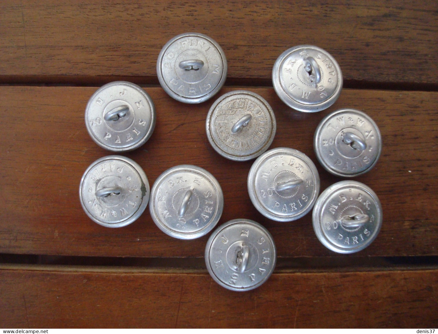 Lot Boutons Argent Militaire Français Année 50' - Cavalerie - Train - Indochine. - Buttons