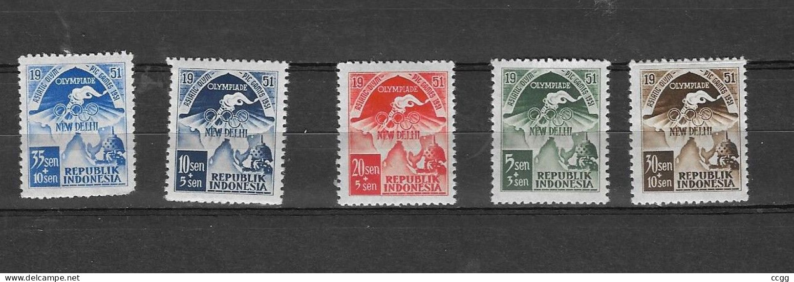 Olympische Spelen  1952 , Indonesie  - Zegels  Postfris - Sommer 1952: Helsinki