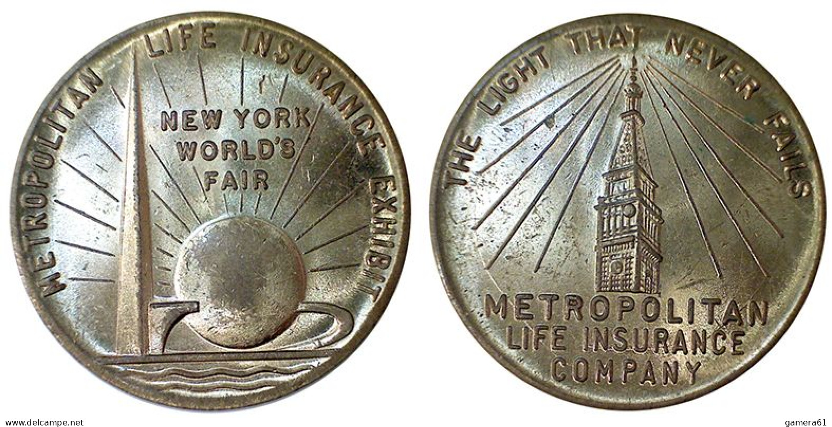 01031 COMMEMORATIVE TOKEN IN 1939 NEW YORK WORLD’S FAIR METROPOLITAN LIFE INSURANCE COMPANY - Autres & Non Classés