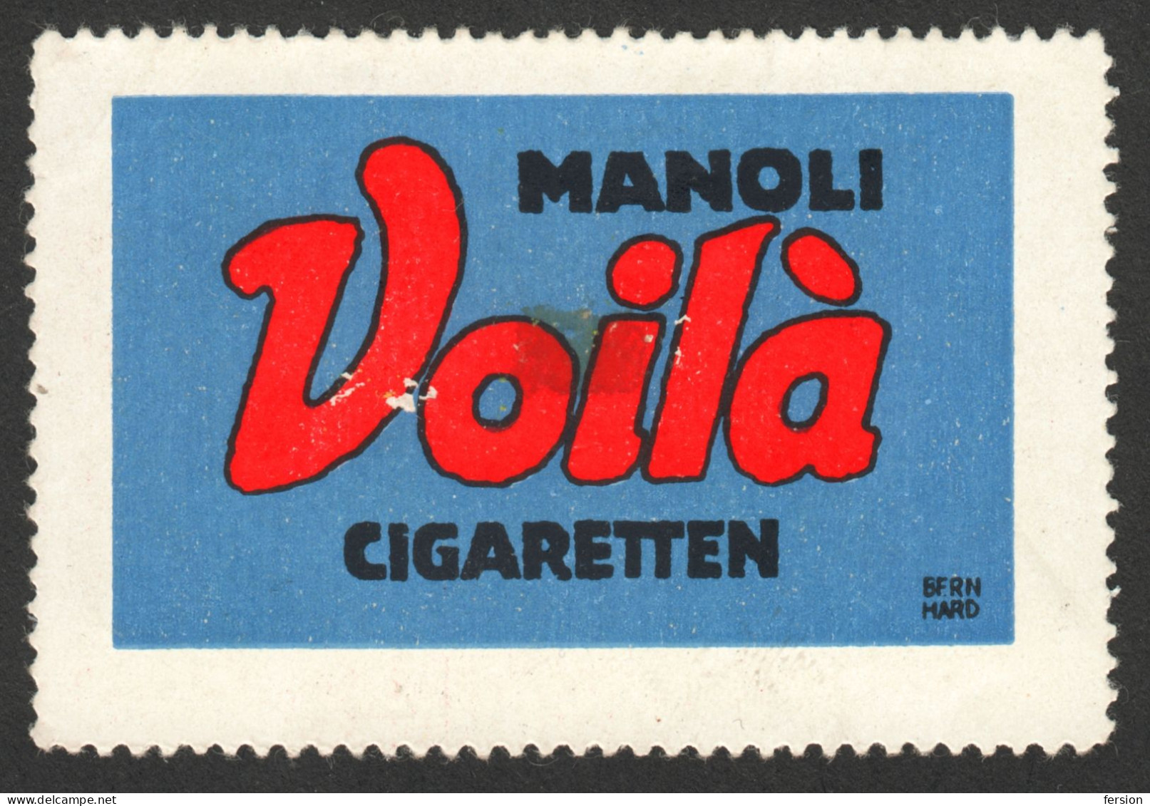 MANOLI VOILA CIGARETTEN BERN MARD GERMANY Tobacco Cigarettes Cigarette Advertising Label Vignette Cinderella - Tabacco