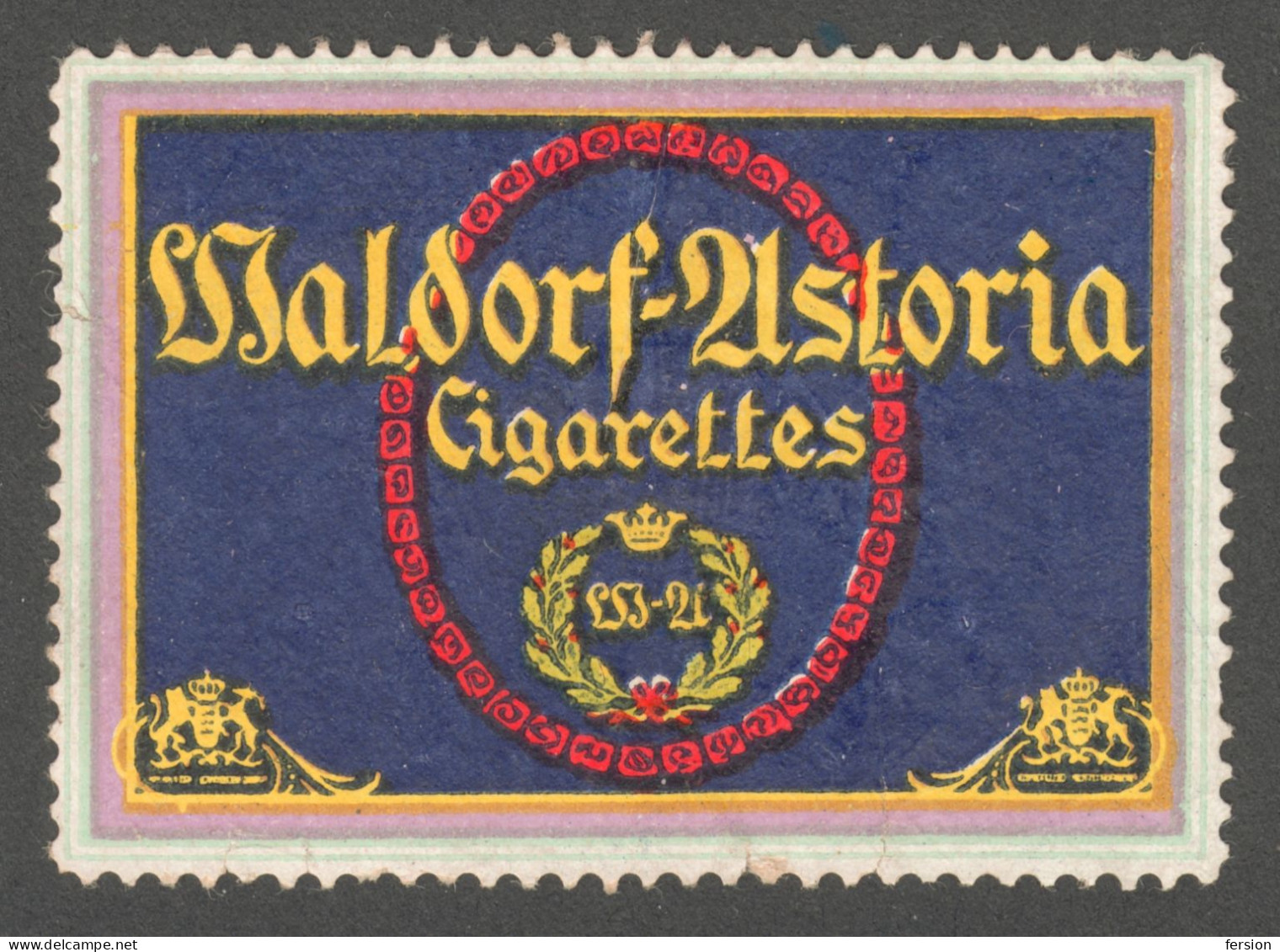 Waldorf Astoria - GERMANY Tobacco Cigarettes Cigarette Advertising Label Vignette Cinderella - Tabac