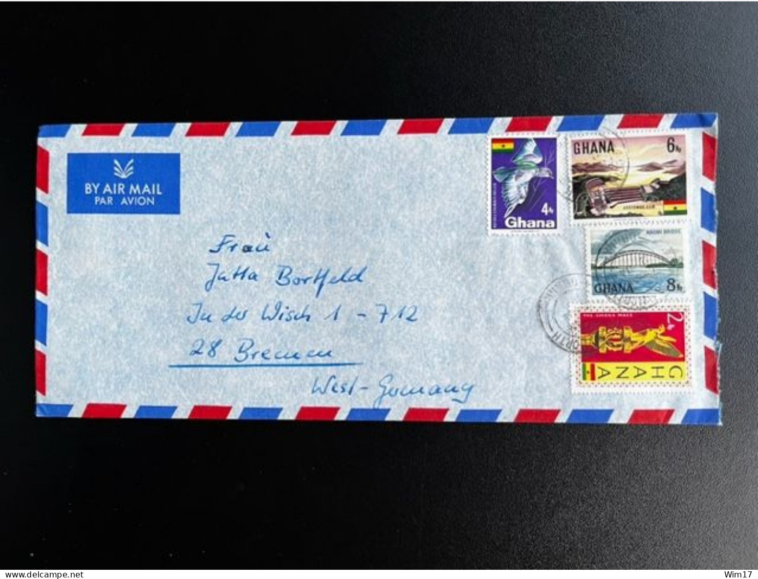 GHANA 1974? AIR MAIL LETTER ACCRA TO BREMEN 02-01-1974? - Ghana (1957-...)