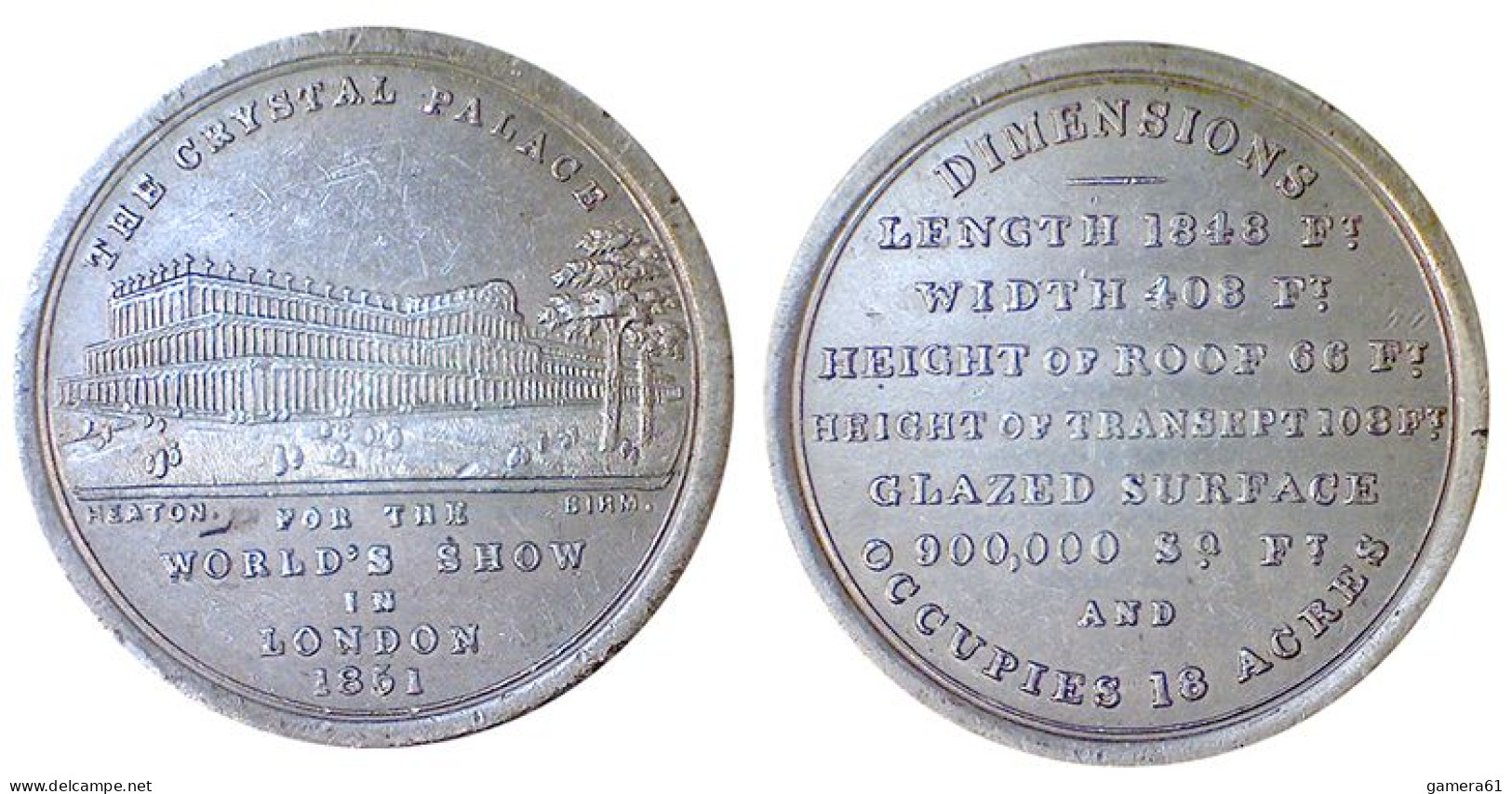 01032 COMMEMORATIVE Medal - World Exhibition At Crystal Palace, London 1851 - Autres & Non Classés