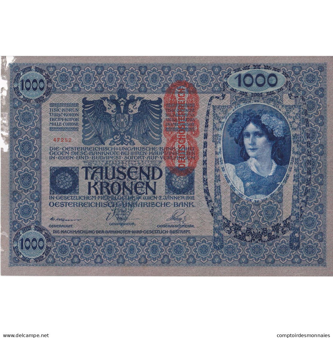 Autriche, 1000 Kronen, 1902, 1902-01-02, KM:59, TB - Oesterreich