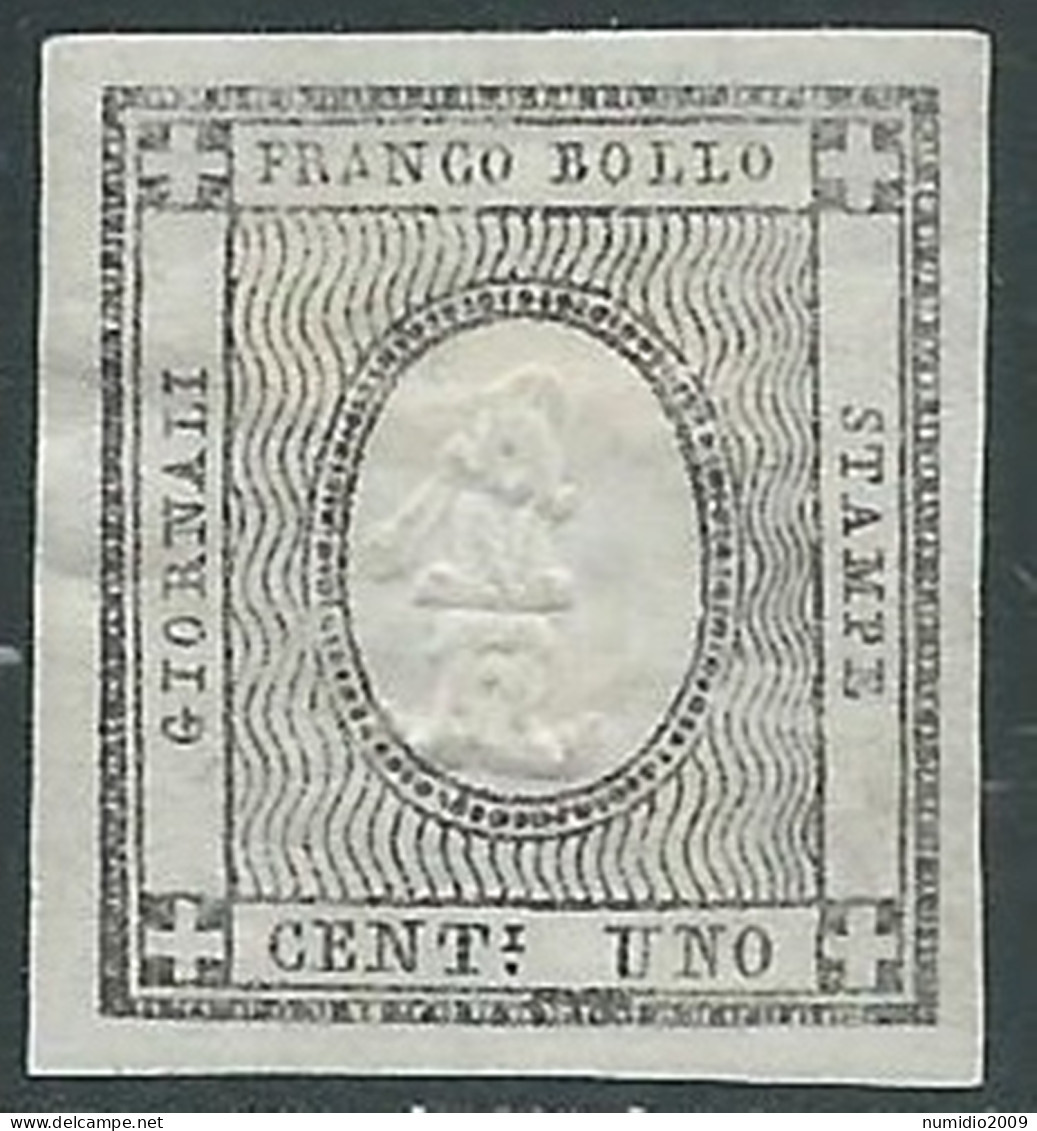 1861 SARDEGNA CIFRA 1 CENT MH * - RB6-9 - Sardegna