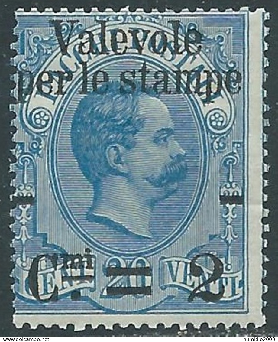 1890 REGNO VALEVOLE PER LE STAMPE 2 SU 20 CENT MNH ** - RB7-6 - Nuevos