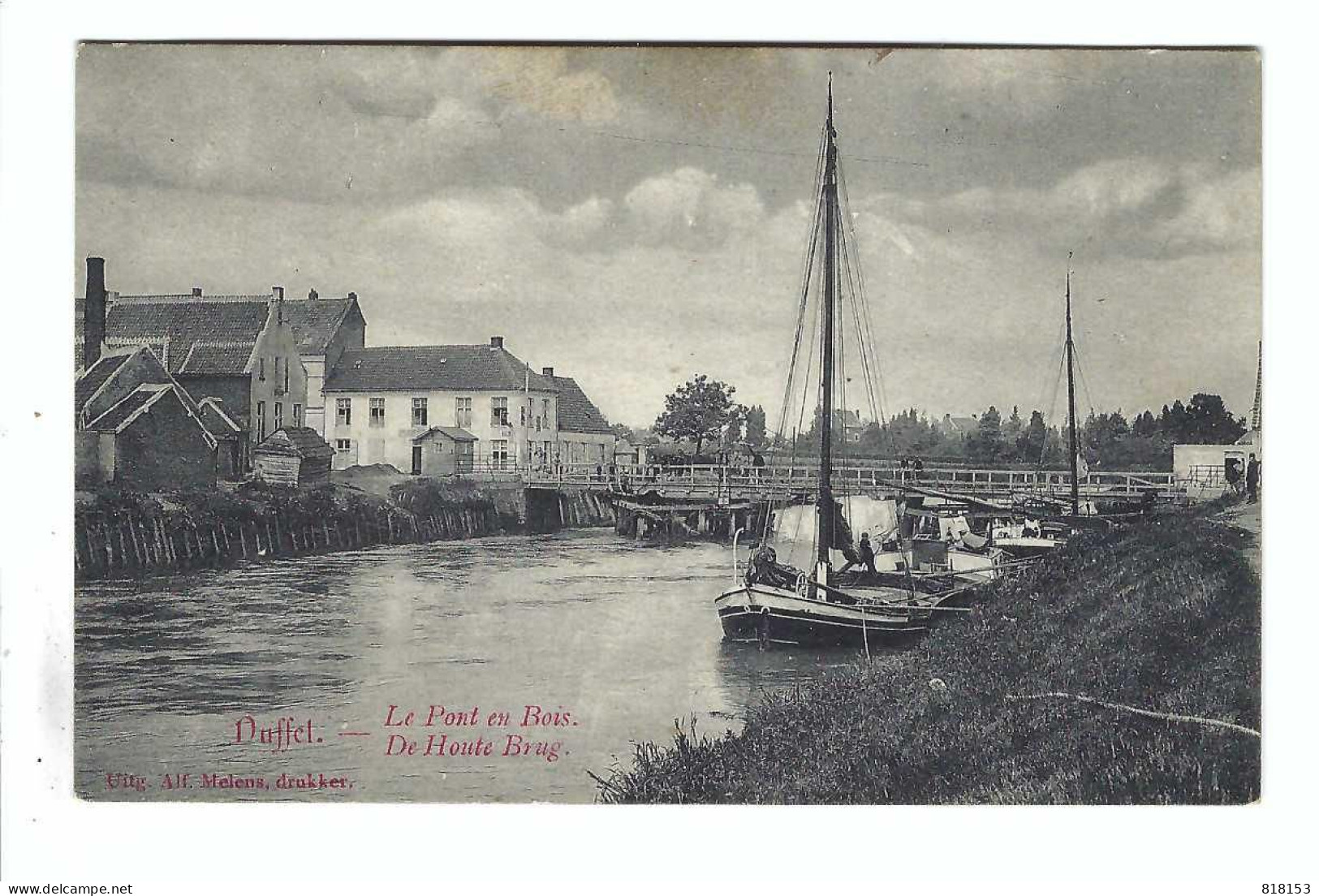 Duffel  - Le Pont En Bois  De Houte Brug  1909 - Duffel