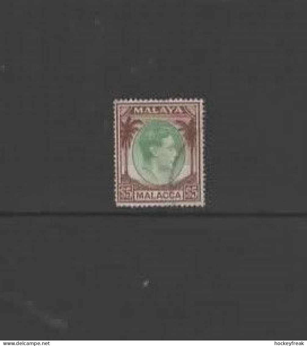 Malayan States - Malacca 1949 - $5 Green & Brown SG17 GU Cat £65 SG2023 - Perak