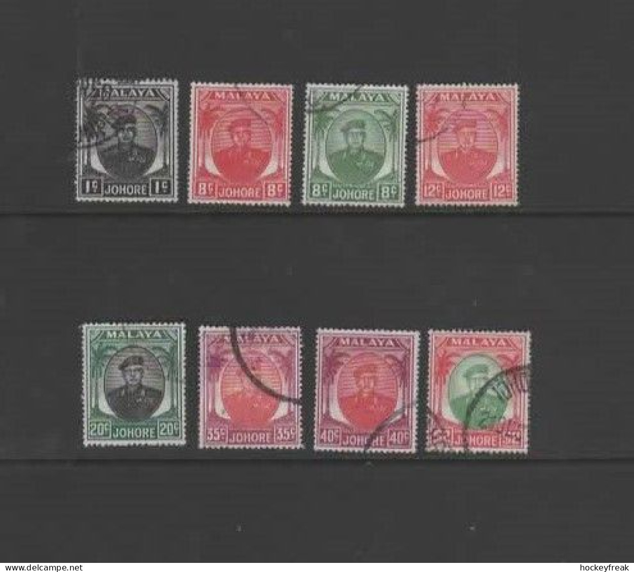 Malayan States - Johore 1949-1952 - Selection Of GU/FU Values From Set - Cat £48.45 SG2023 - See Full Description Below - Perak