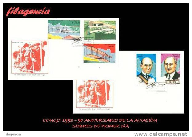 AFRICA. CONGO SPD-FDC. 1993 90 ANIVERSARIO DE LA AVIACIÓN. - FDC