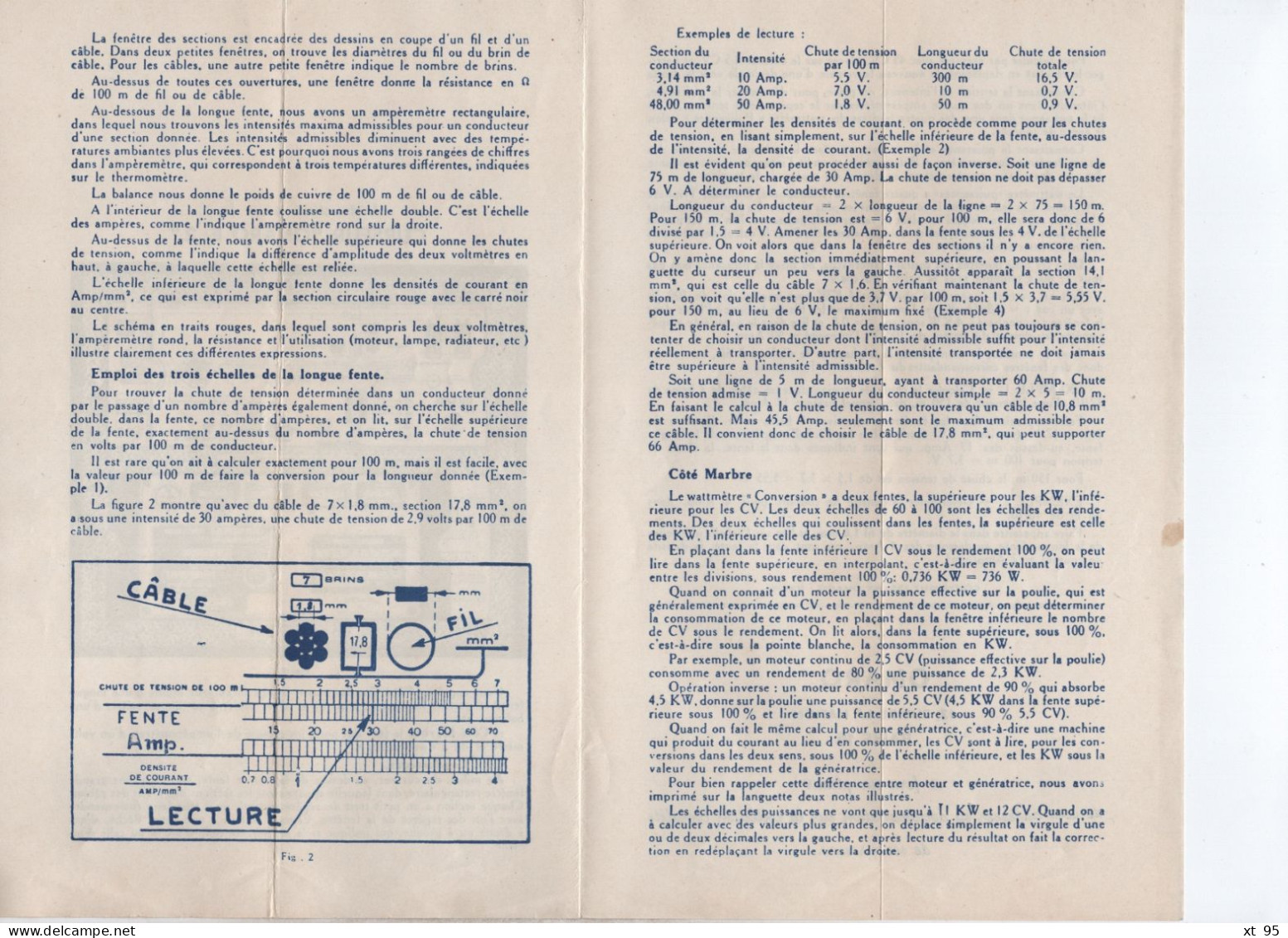 Regle De Calcul - Curseur Omaro Avec Notice Technique - Electricite - Supplies And Equipment