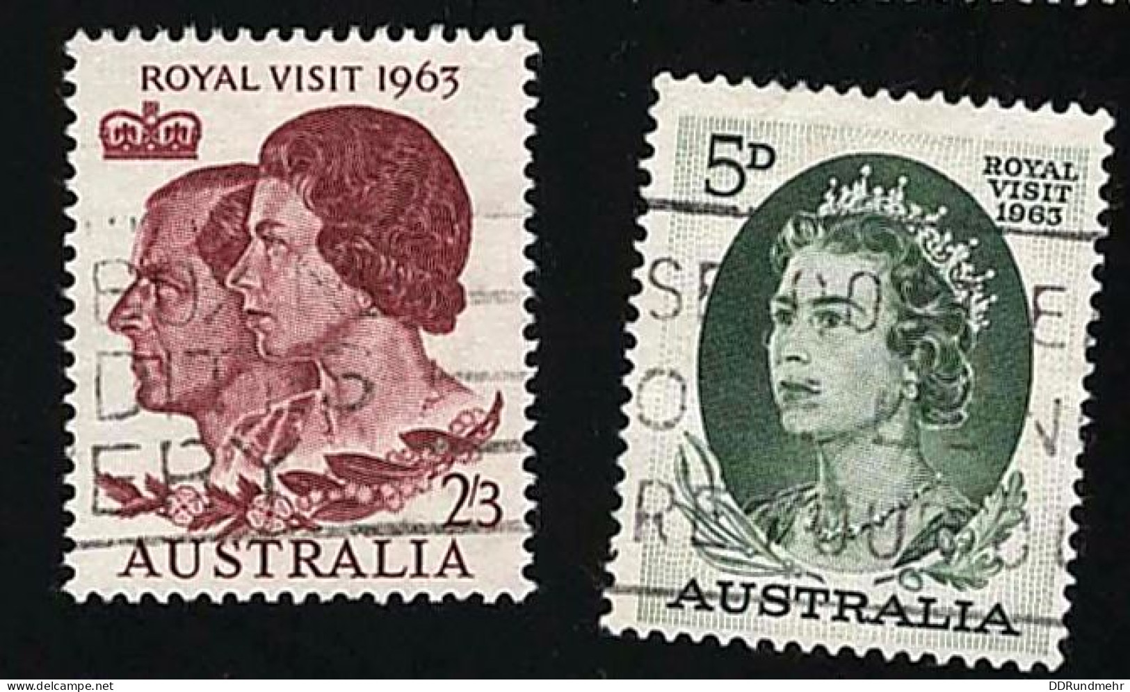 1963 Royal Visit  Michel AU 323 - 324 Stamp Number AU 351 - 352 Yvert Et Tellier AU 284 - 285 Used - Usados