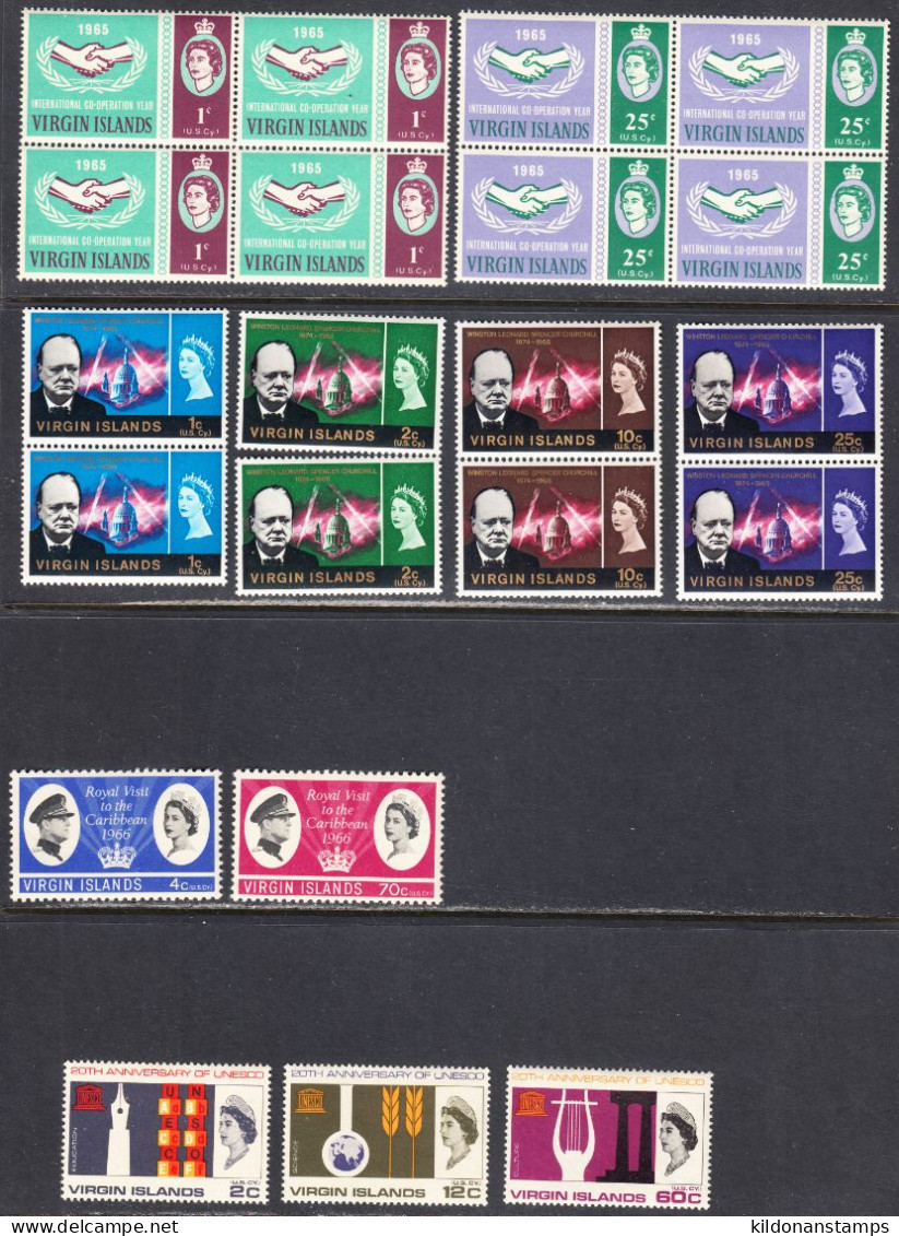 British Virgin Islands 1965-66, Mint No Hinge, Sc# 161-168,176-178,SG, - Britse Maagdeneilanden